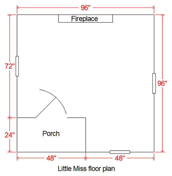Kids playhouse floor plan for the Little Miss