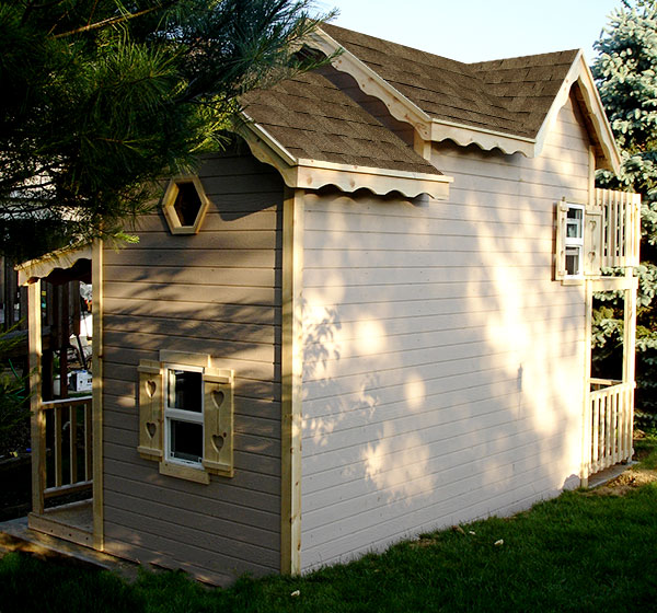 outdoor kids playhouse back side