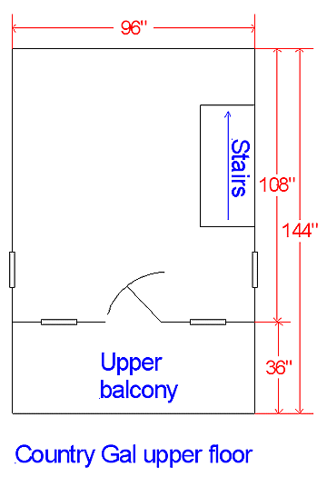 Upper floorplan for country gal playhouse