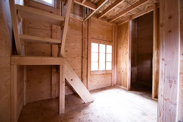 inside of outdoor playhouse