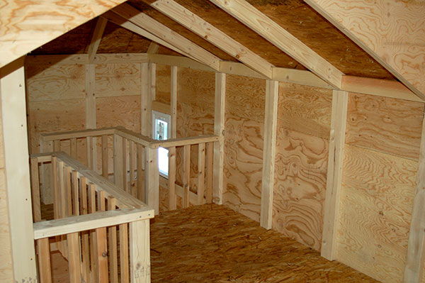 Upper floor of kids playhouse