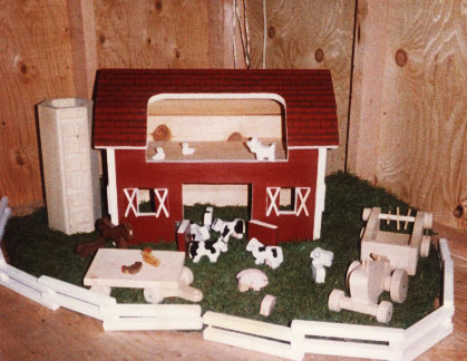 wood farm set toy