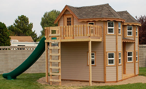 wooden play castle outdoor